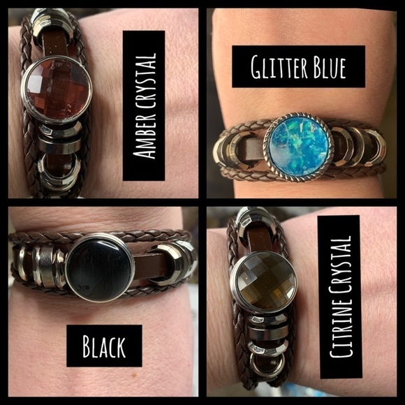 Leather Bracelet Ginger Button Snaps Pick 2 Brown - Picture 6 of 8